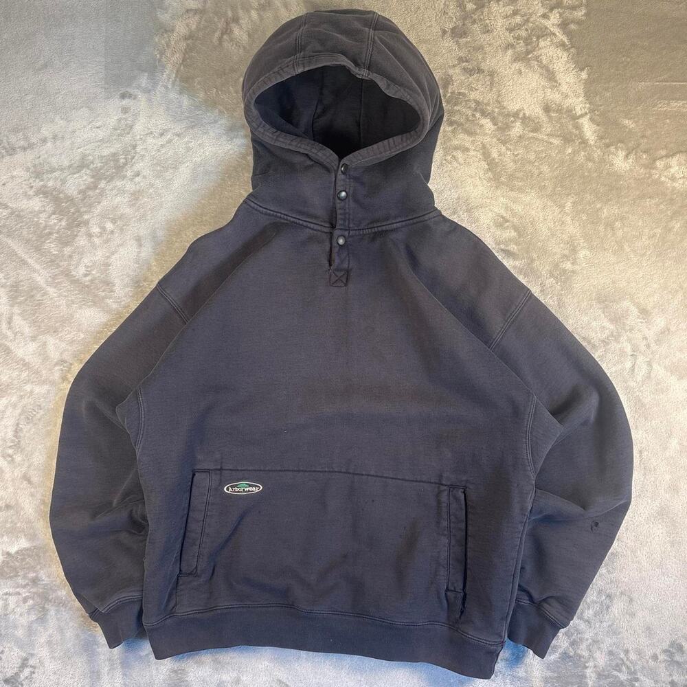 Arborwear Quarter Button Hoodie XL Black Heavyweight Workwear Tree Climber Gear